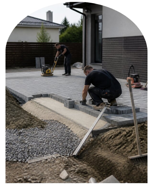 Устройство парковки на частном участке под ключ в Кронштадте